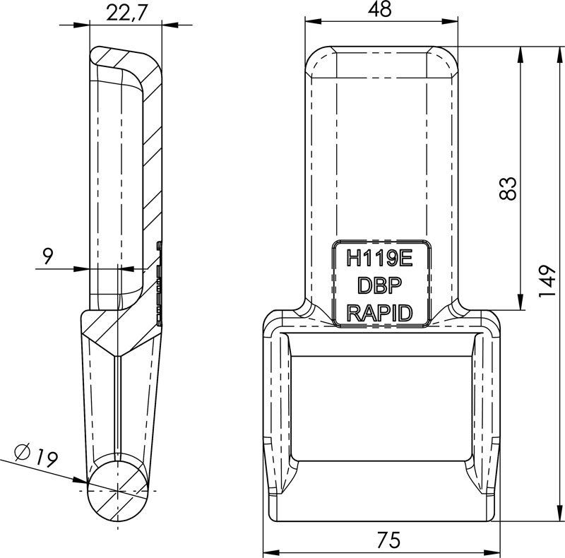 Scharnier Rapid H119E